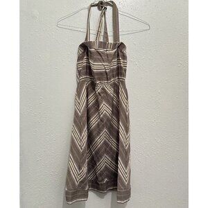 Carve Designs Cotton Gray Striped Halter Dress Womens 14 Beach Outdoor Camping